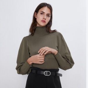 Zara Khaki Knit Sweater